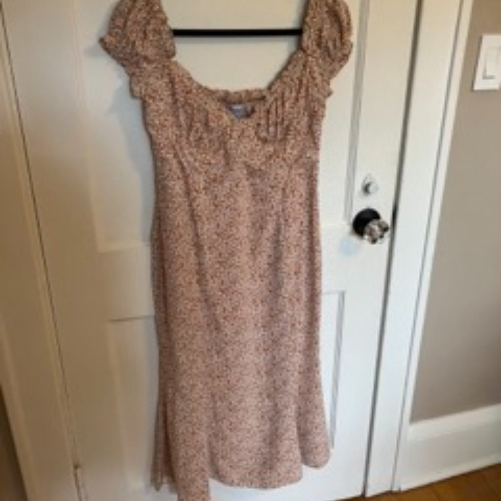 Princess Polly Floral Burnt Orange Dress - Size 8